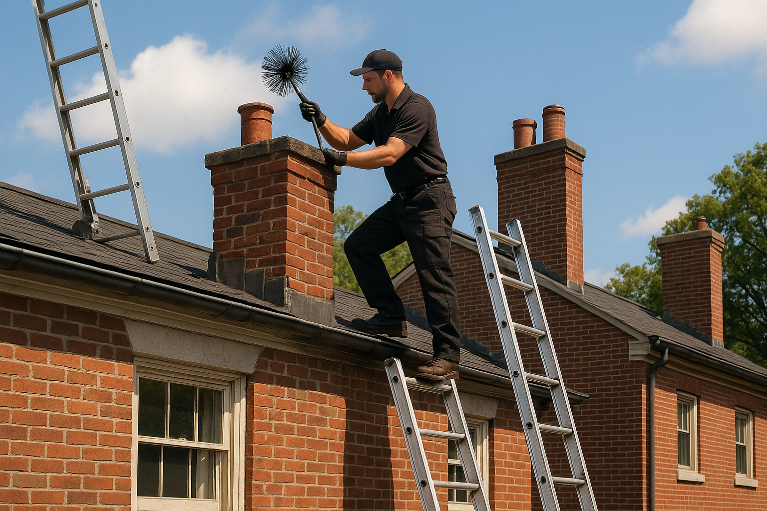 Chimney technicians working in New London, CT